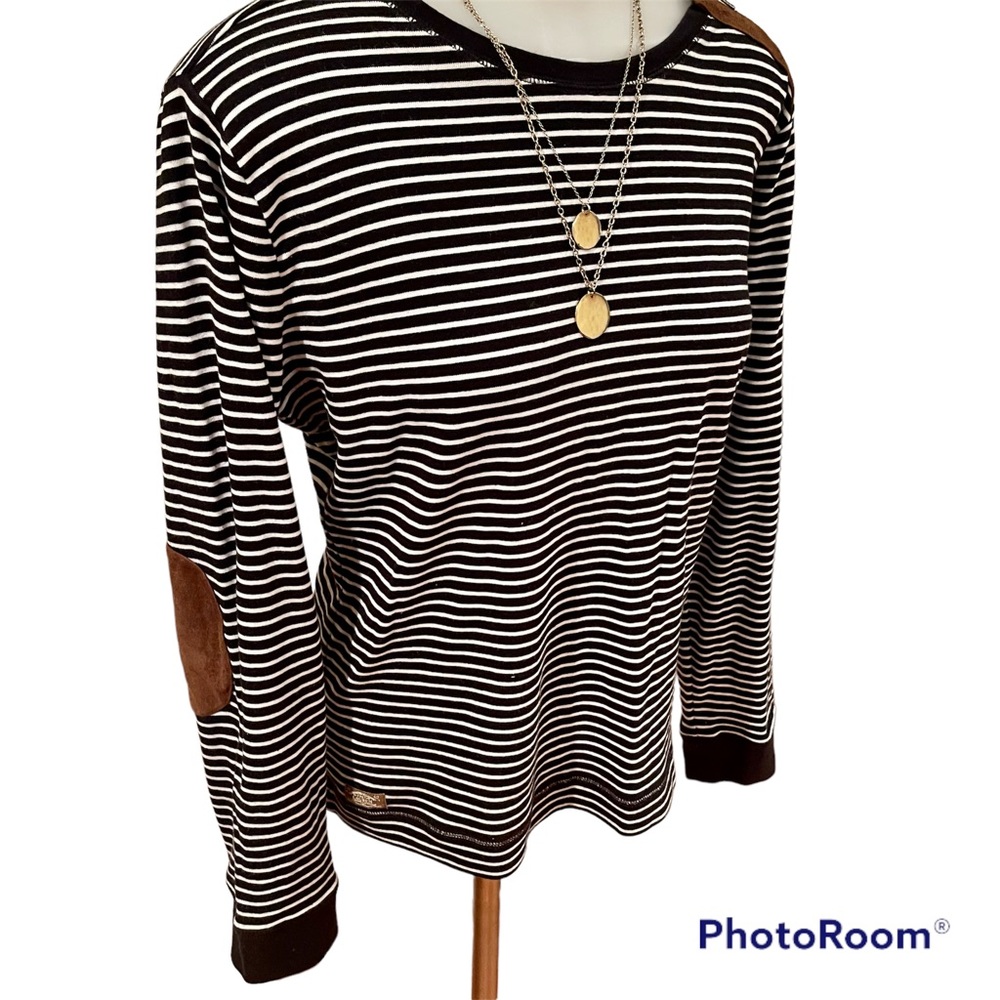 Lauren by Ralph Lauren Women’s Elbow Patch Stripe Top